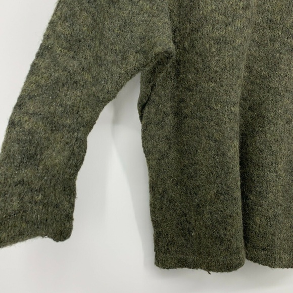 Free People Sweater Women Small Green V Neck Pullover Oversized Knit Long Sleeve - Picture 4 of 8
